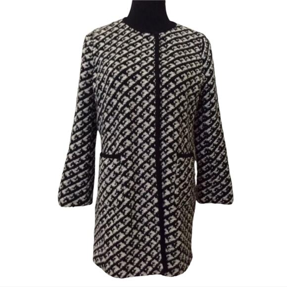 Talbots tweed wool blend coat stadium length weekends size Large - Picture 2 of 14